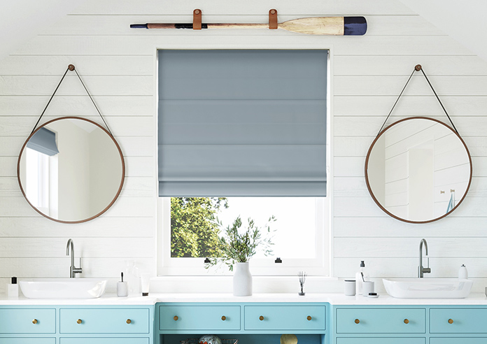 Menton, Tranquil Blue - Motorised Roman Blind - Image 3